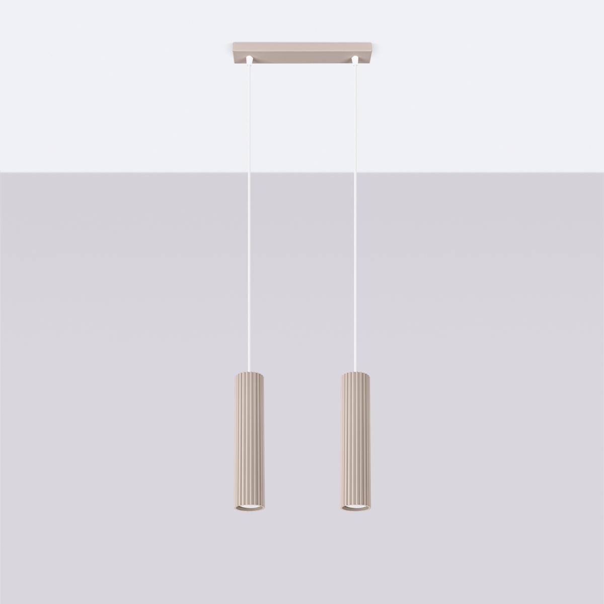 Sollux Lámpara colgante KARBON 2 taupe No aplicable