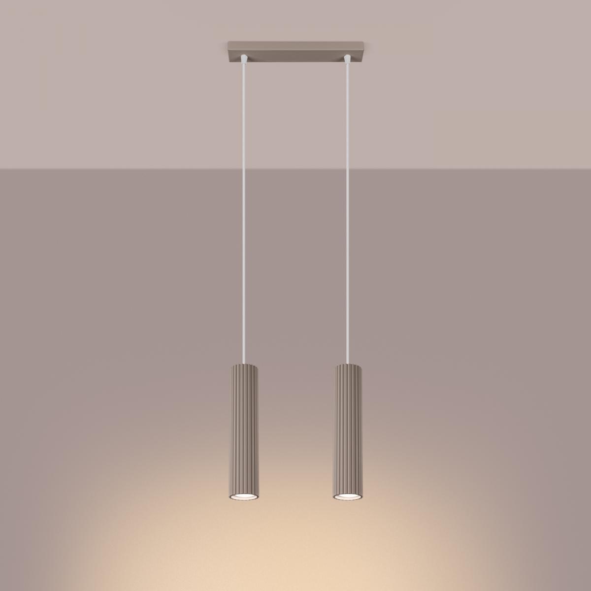 Sollux Lámpara colgante KARBON 2 taupe No aplicable