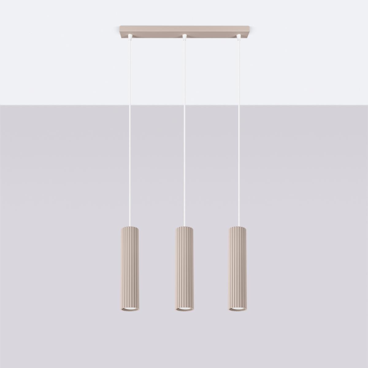 Sollux Lámpara colgante KARBON 3L taupe No aplicable