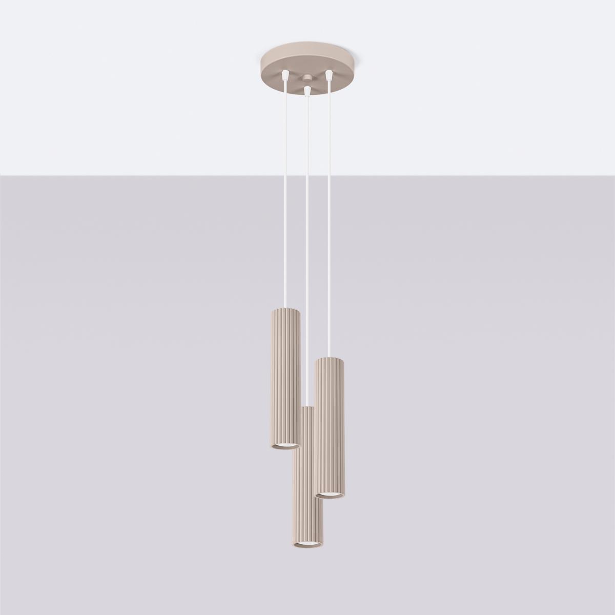 Sollux Lámpara colgante KARBON 3P taupe No aplicable