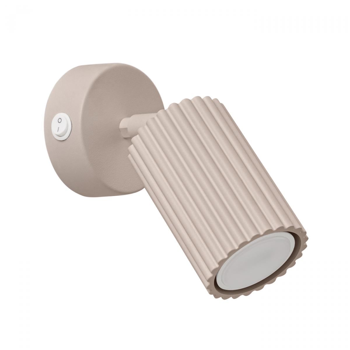 Sollux Lámpara de pared KARBON taupe con interruptor No aplicable