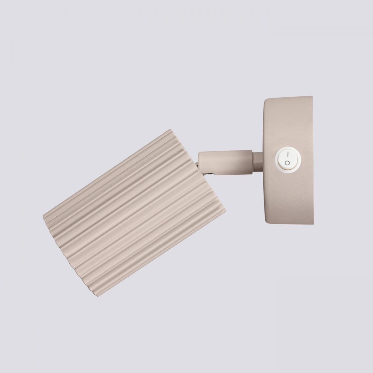 Sollux Lámpara de pared KARBON taupe con interruptor No aplicable