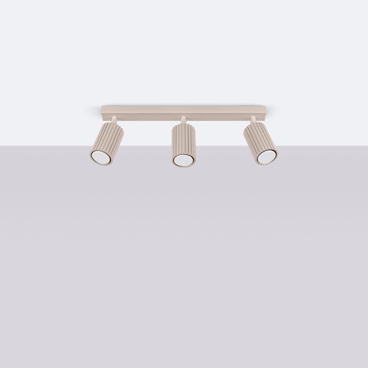 Sollux Lámpara de techo KARBON 3L taupe No aplicable