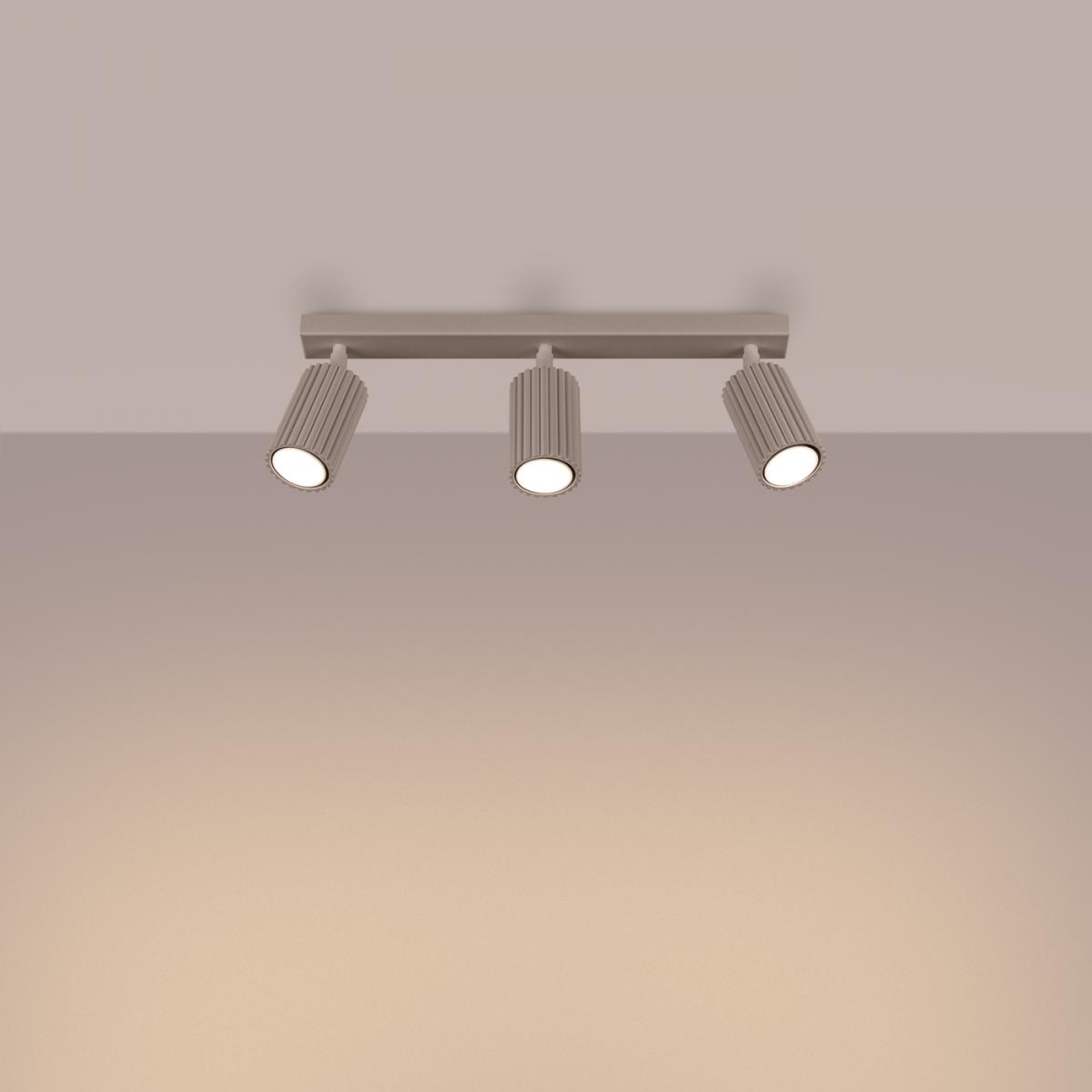 Sollux Lámpara de techo KARBON 3L taupe No aplicable