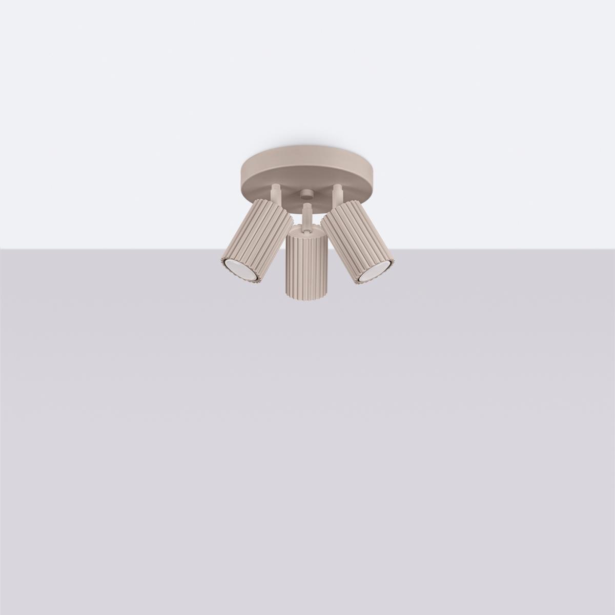 Sollux Lámpara de techo KARBON 3P taupe No aplicable