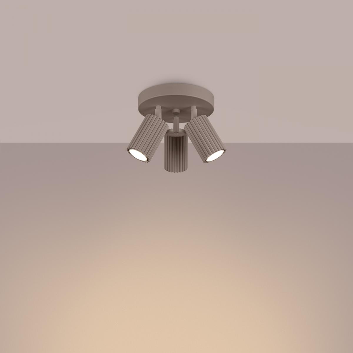 Sollux Lámpara de techo KARBON 3P taupe No aplicable