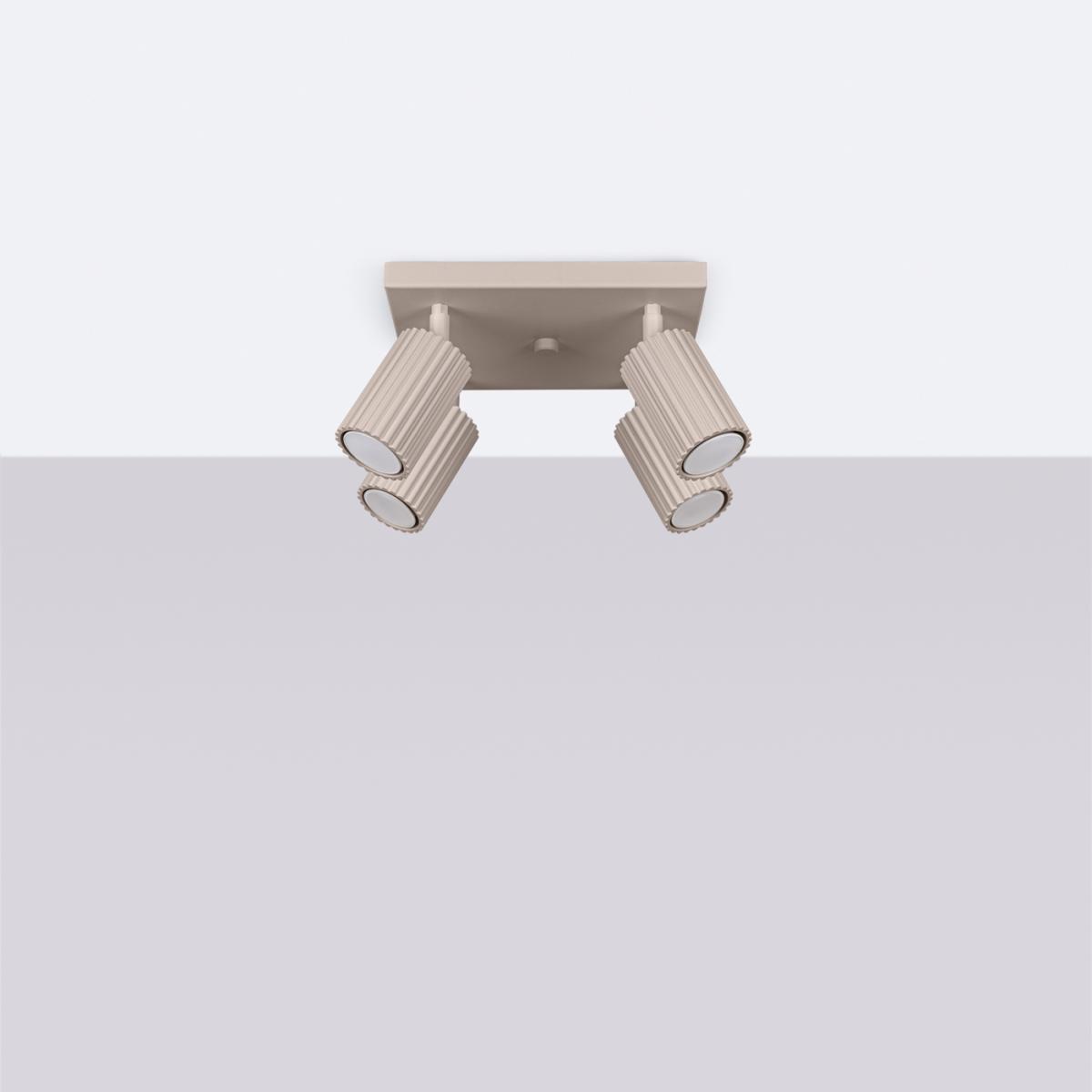 Sollux Lámpara de techo KARBON 4 taupe No aplicable