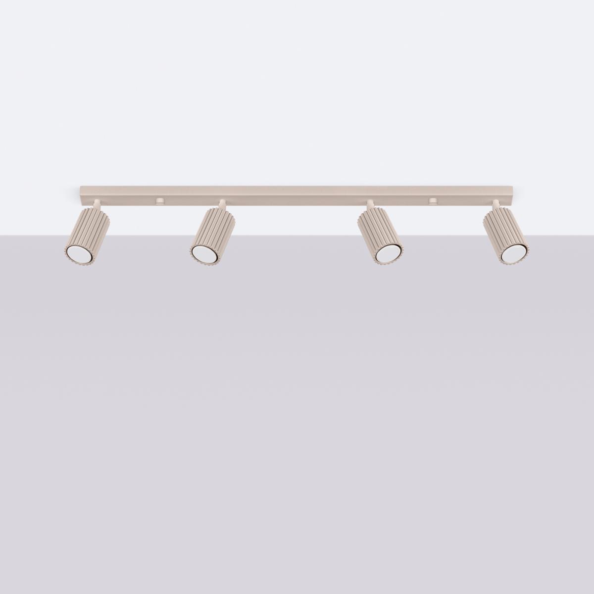 Sollux Lámpara de techo KARBON 4L taupe No aplicable