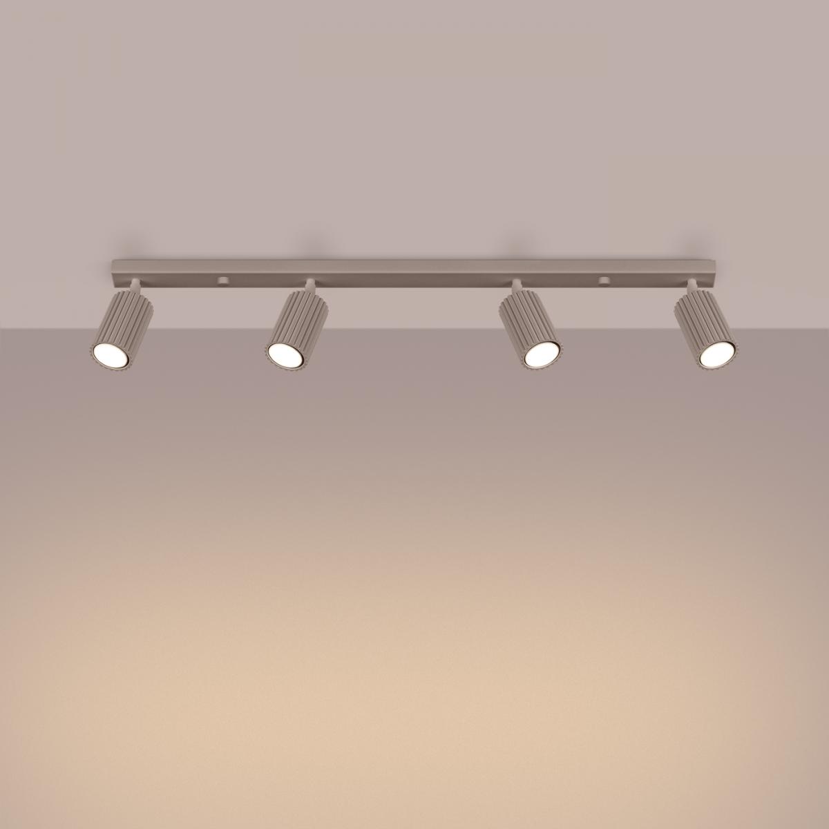 Sollux Lámpara de techo KARBON 4L taupe No aplicable