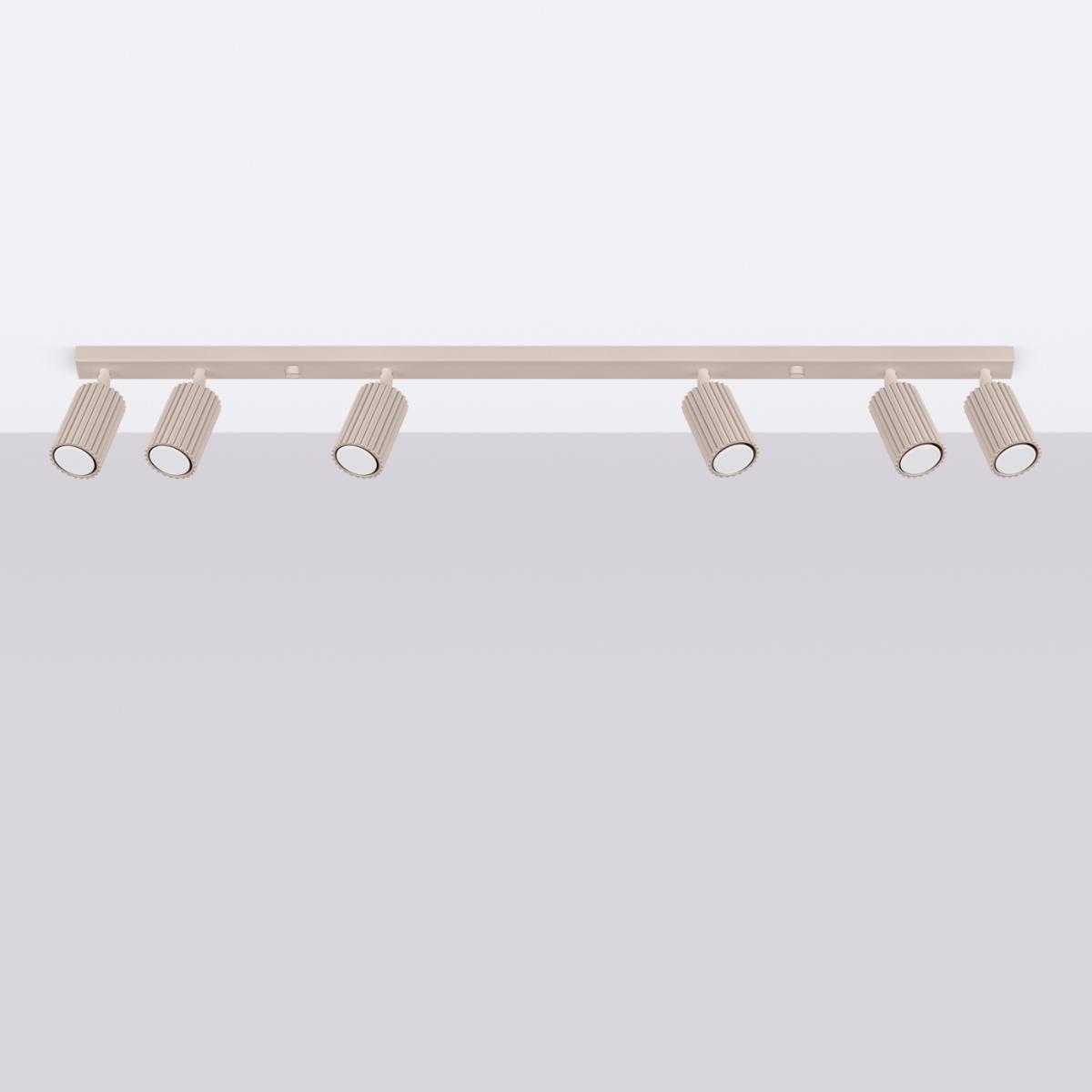 Sollux Lámpara de techo KARBON 6L taupe No aplicable