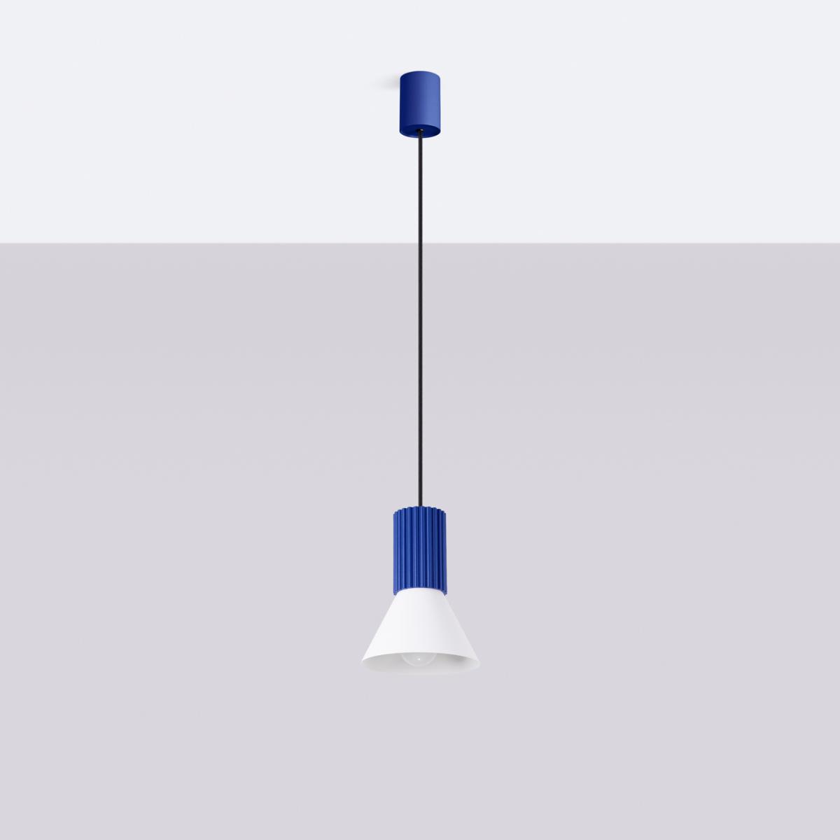 Sollux Lámpara colgante ESTRIA 1 blanco/ultramarino No aplicable