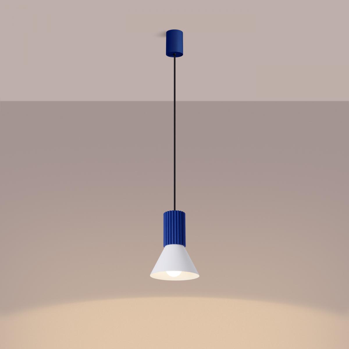 Sollux Lámpara colgante ESTRIA 1 blanco/ultramarino No aplicable