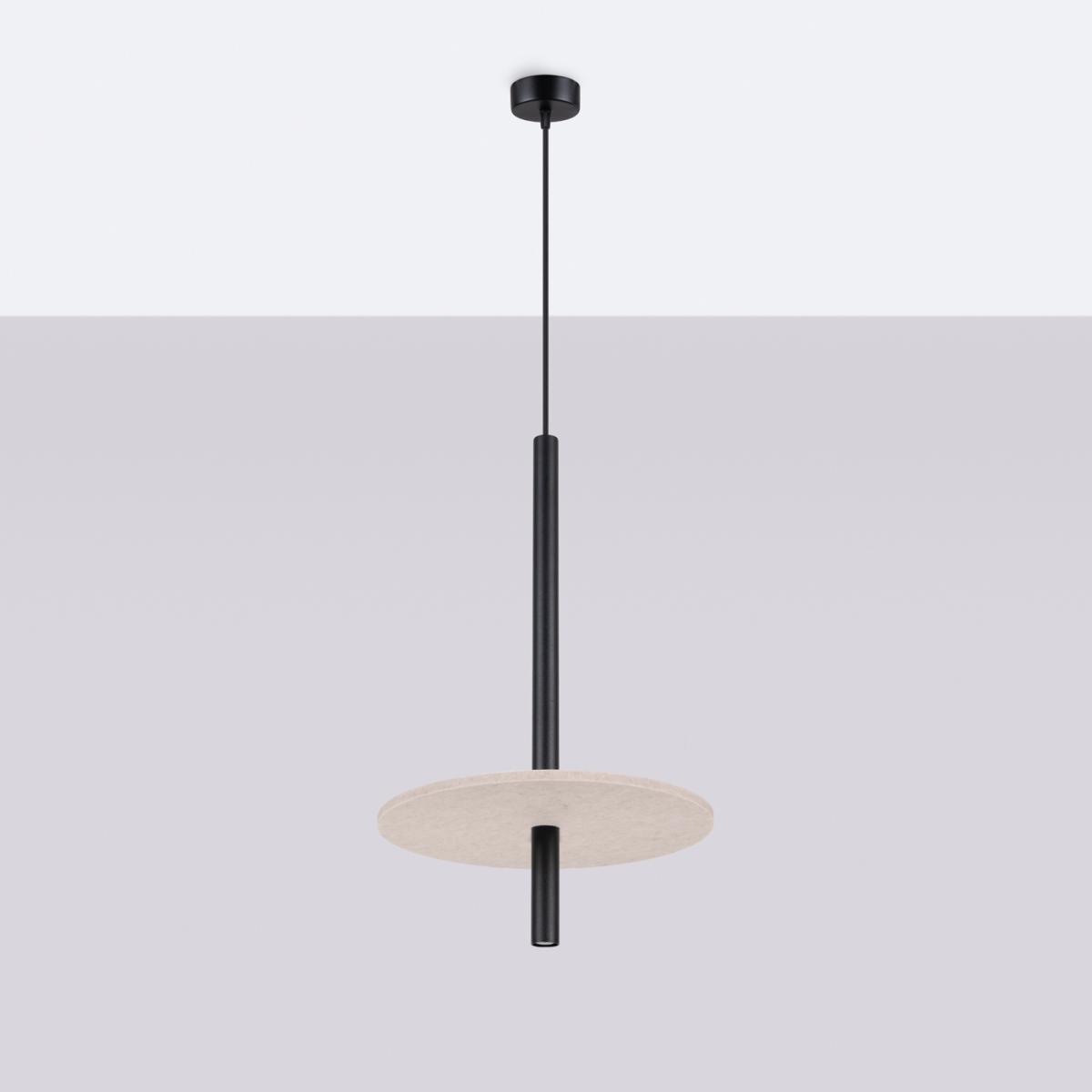 Sollux Lámpara colgante FELTRO 1 negro/beige No aplicable