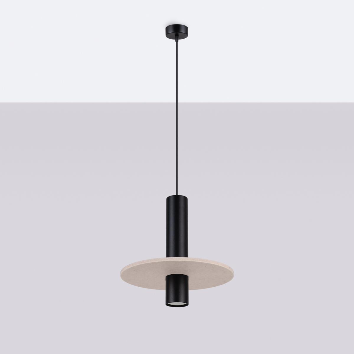 Sollux Lámpara colgante PELTA 1 negro/beige No aplicable