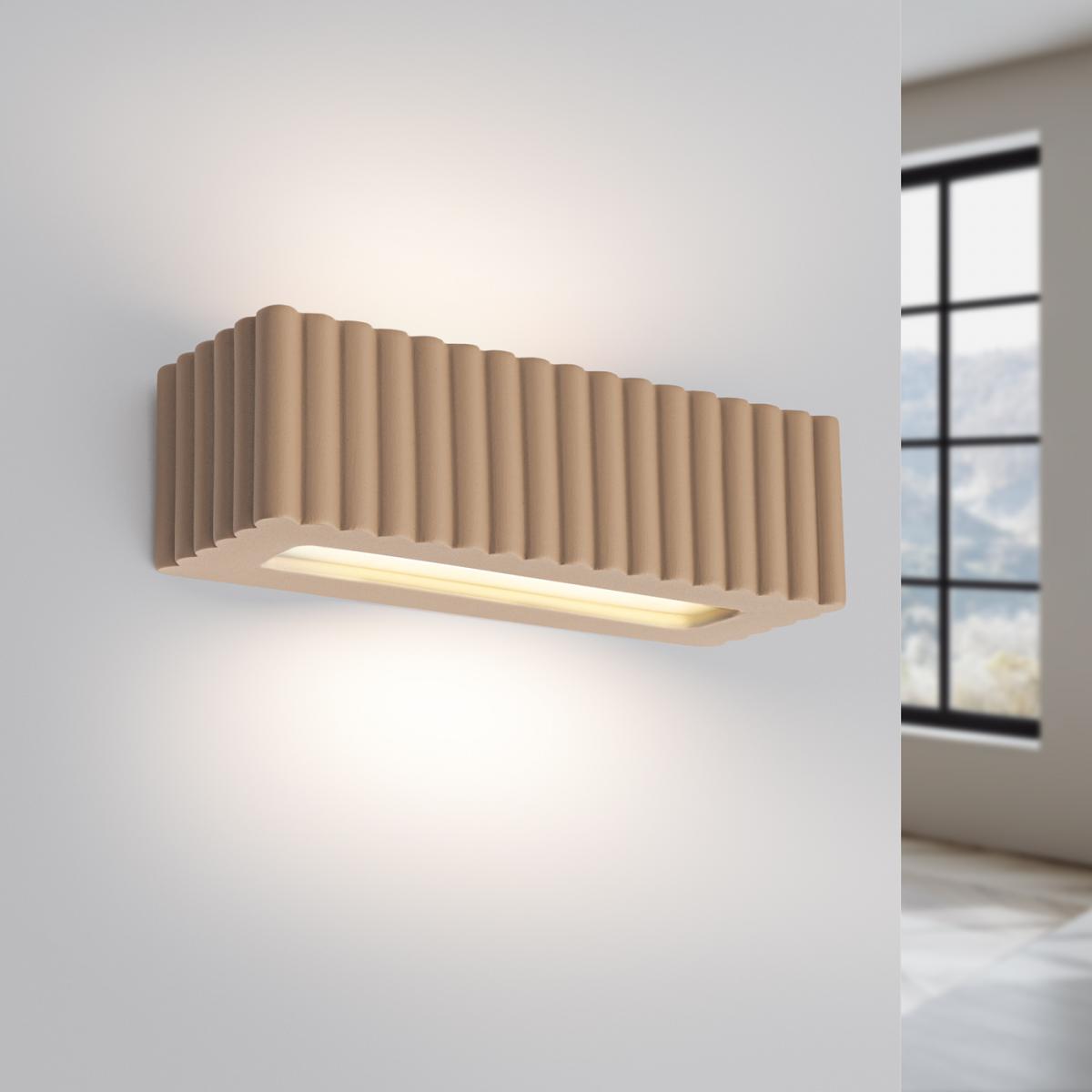 Sollux Aplique de cerámica RIGATA taupe No aplicable