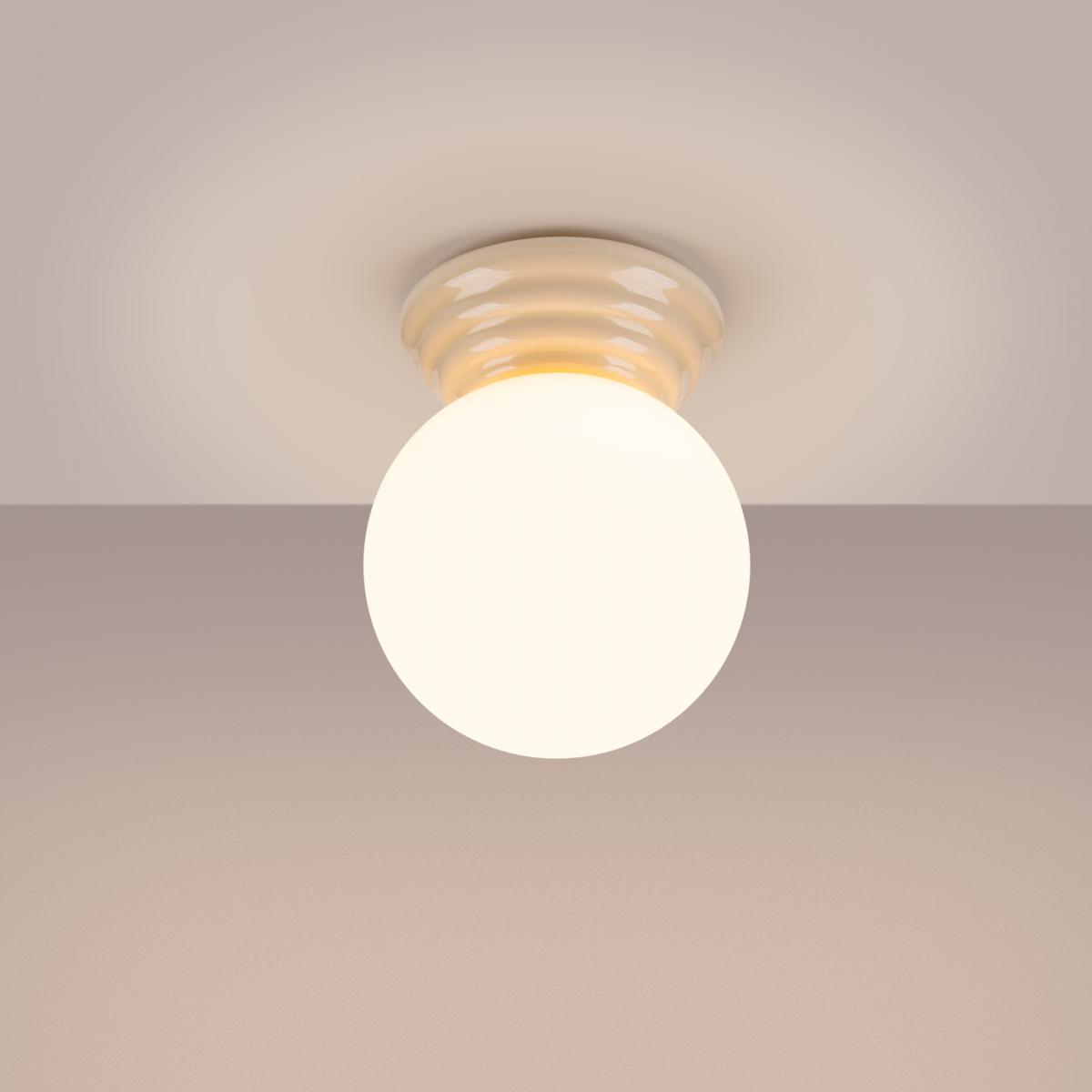 Sollux Lámpara de techo ZORI beige IP44 No aplicable