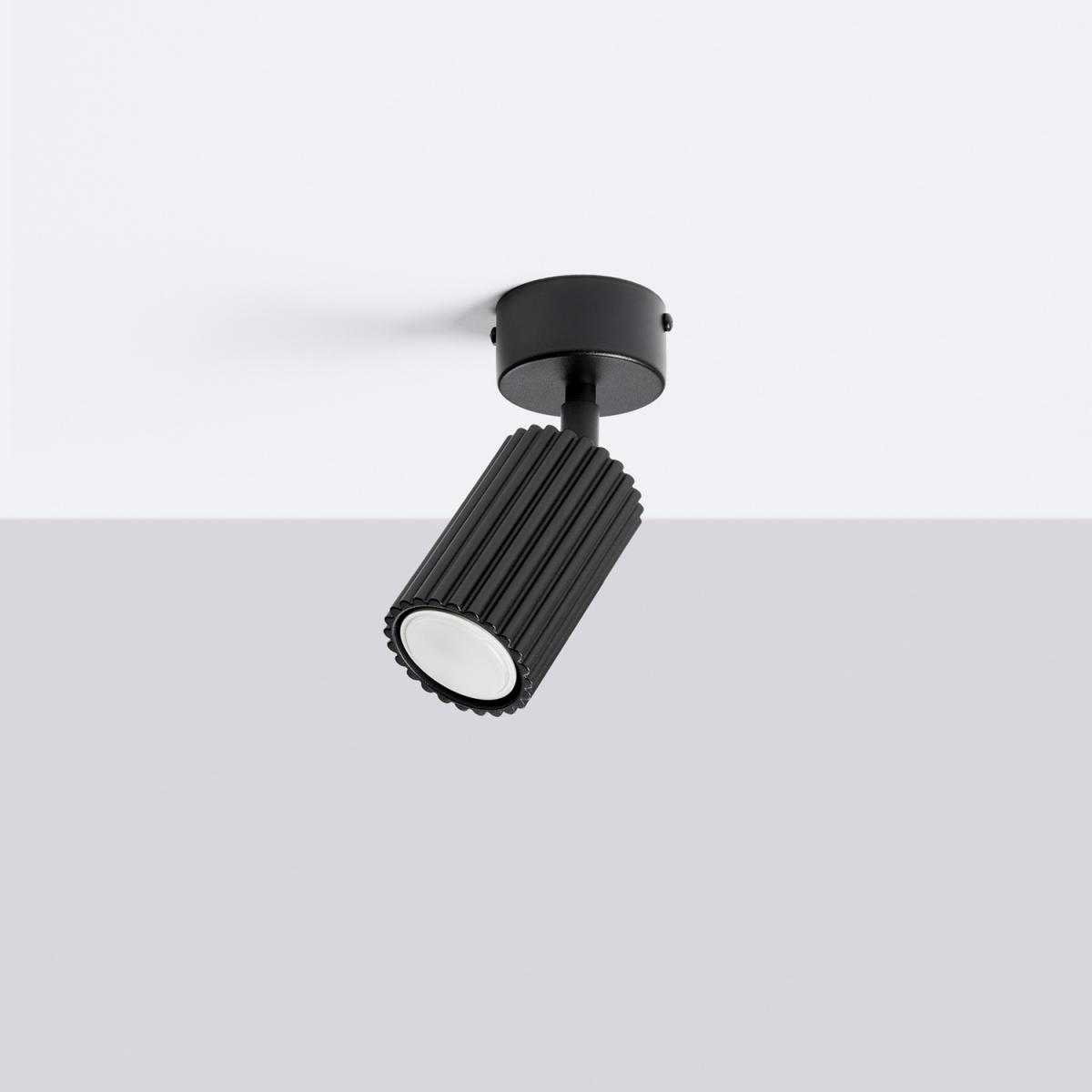 Sollux Plafón KARBON 1 negro 