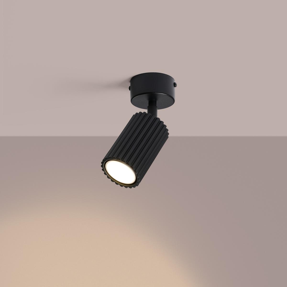 Sollux Plafón KARBON 1 negro 