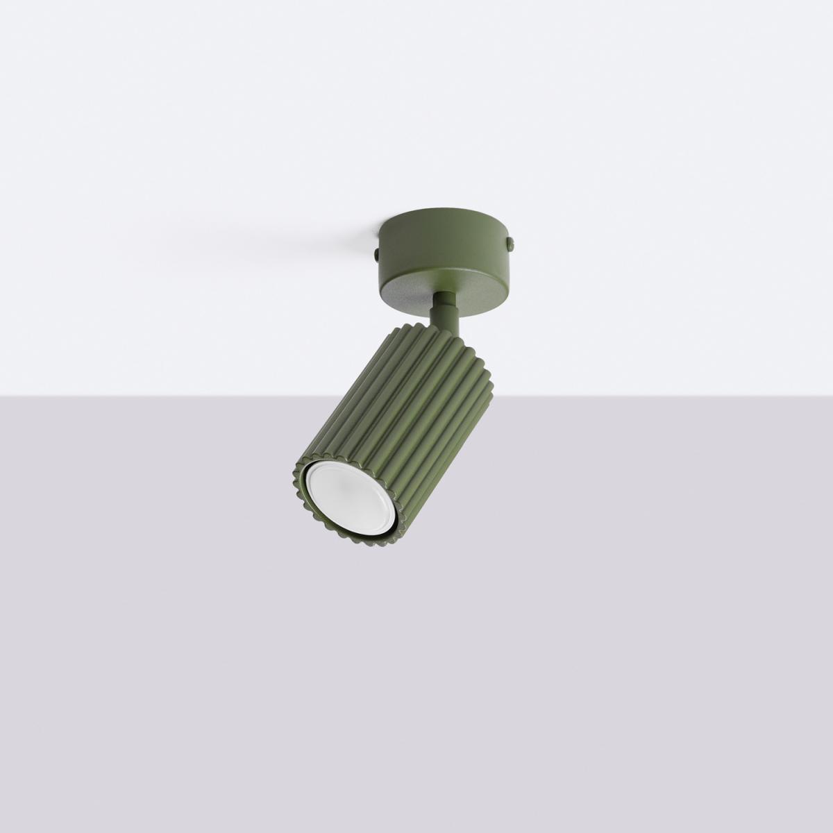 Sollux Plafón KARBON 1 verde oliva 