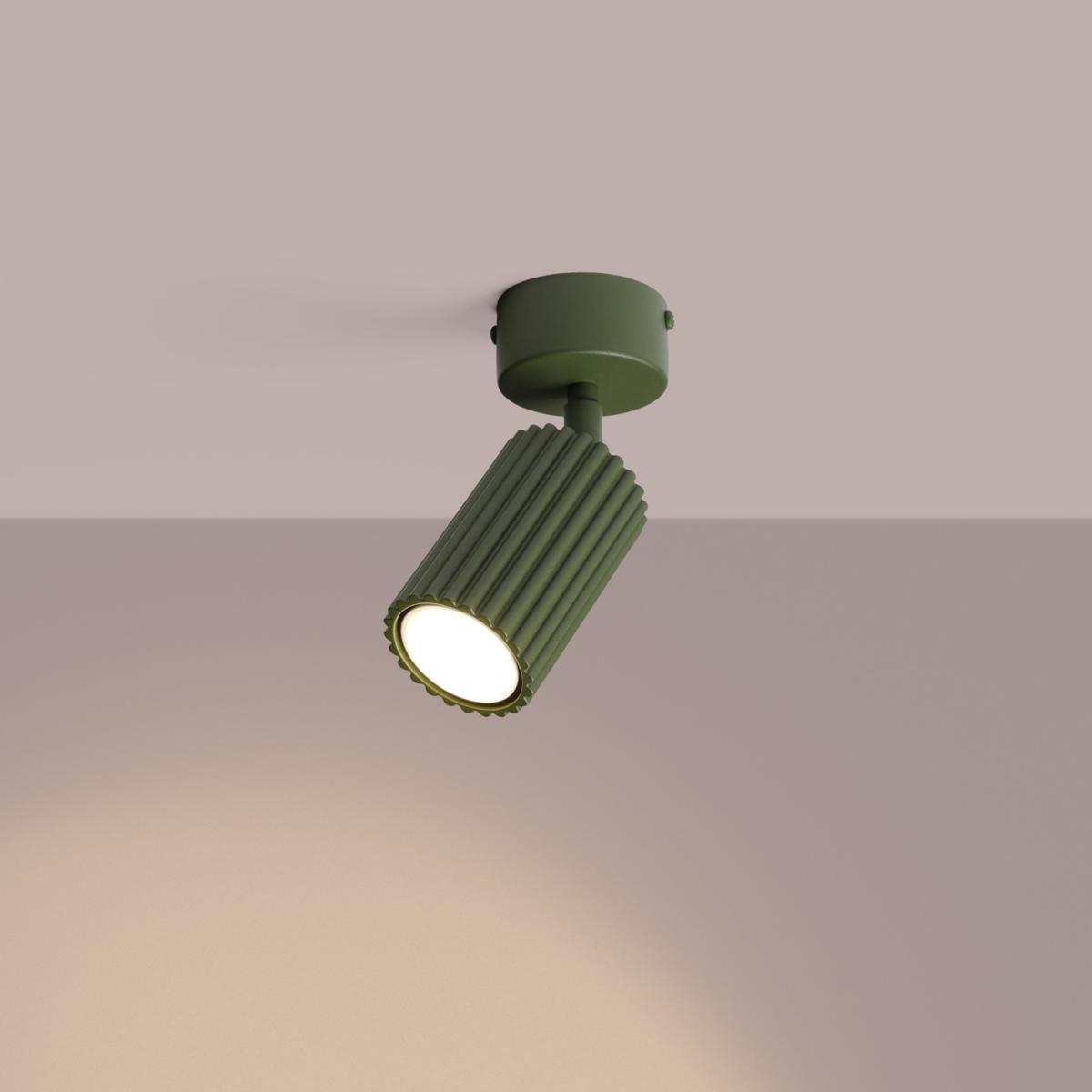 Sollux Plafón KARBON 1 verde oliva 
