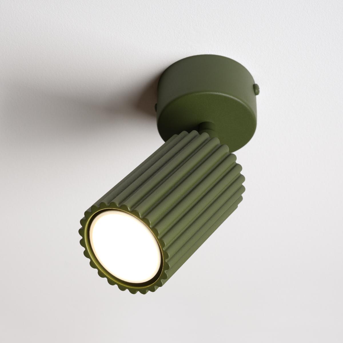 Sollux Plafón KARBON 1 verde oliva 