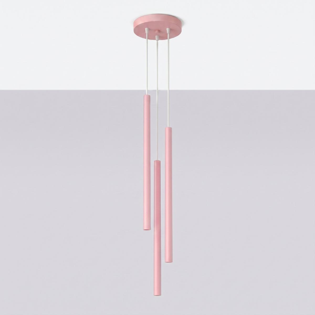 Sollux Lámpara colgante PASTELO 3P rosa 
