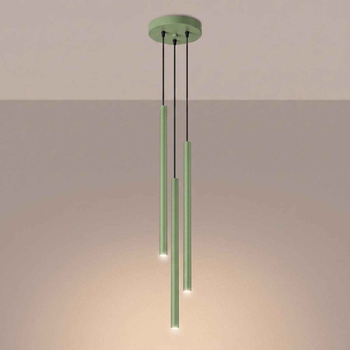 Sollux Lámpara colgante PASTELO 3P salvia 