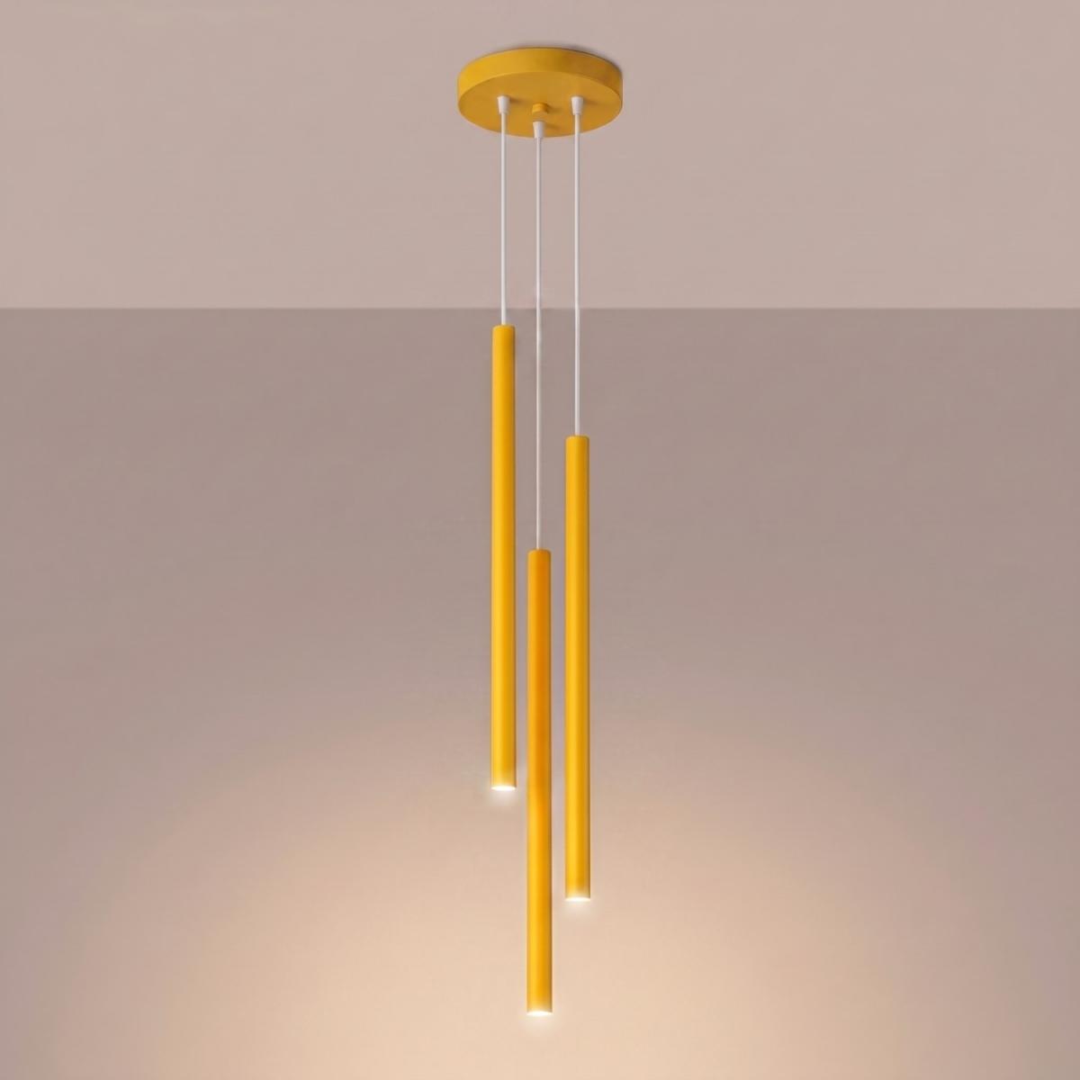 Sollux Lámpara colgante PASTELO 3P amarillo 