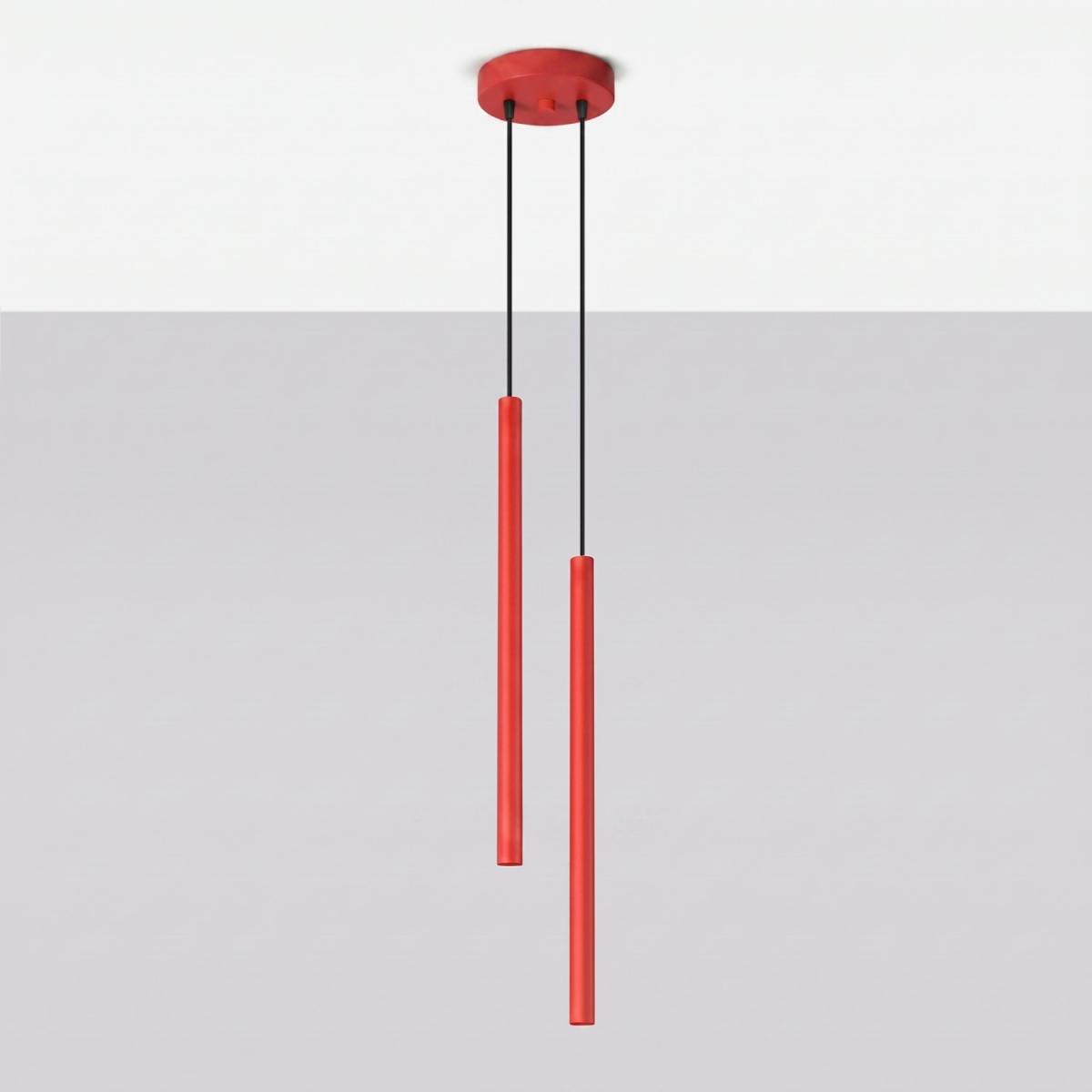 Sollux Lámpara colgante PASTELO 2 rojo 