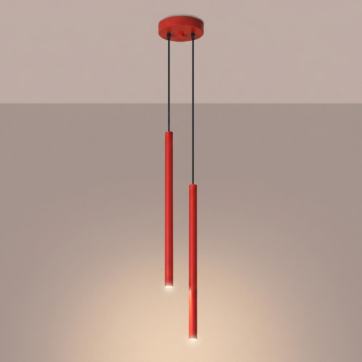 Sollux Lámpara colgante PASTELO 2 rojo 