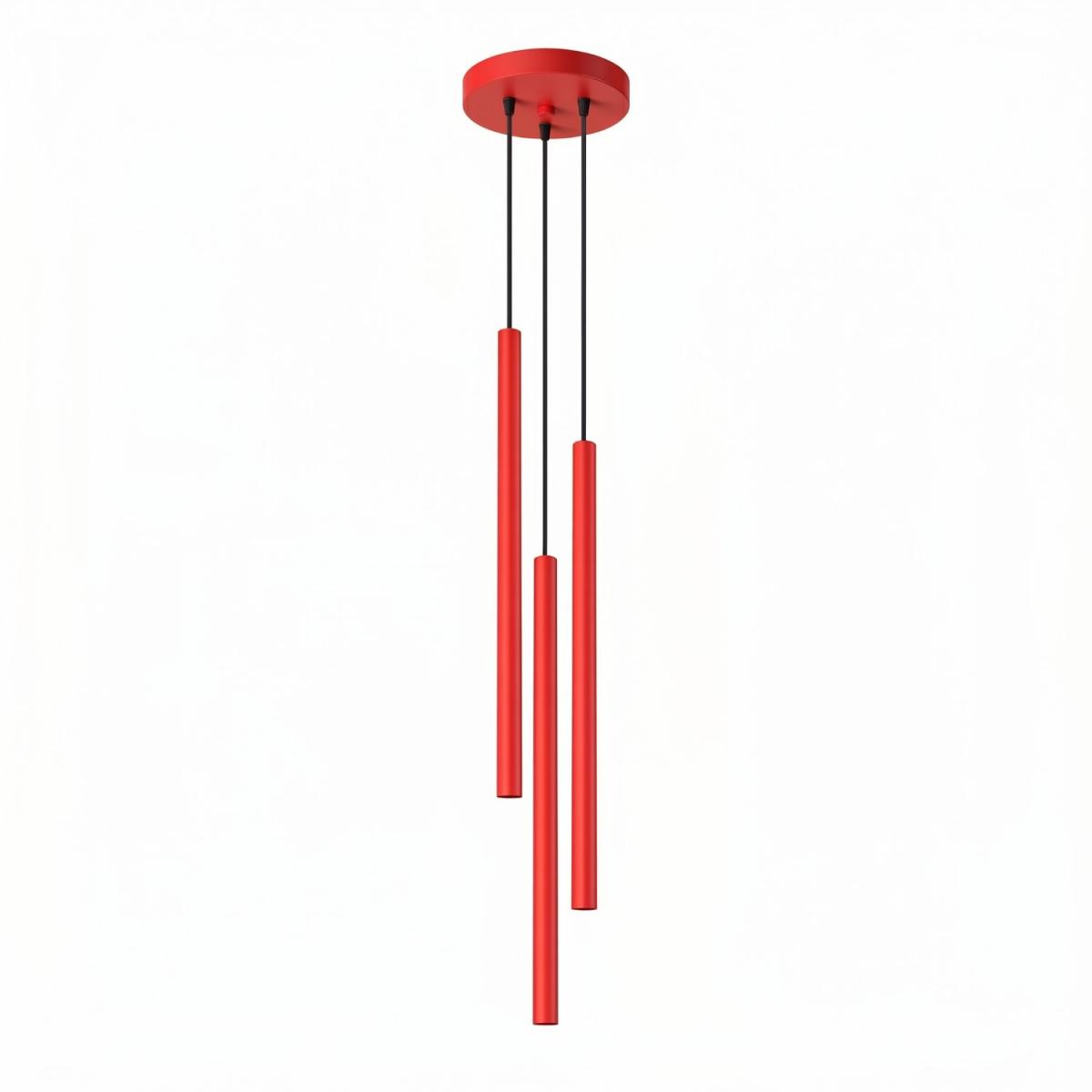 Sollux Lámpara colgante PASTELO 3P rojo 