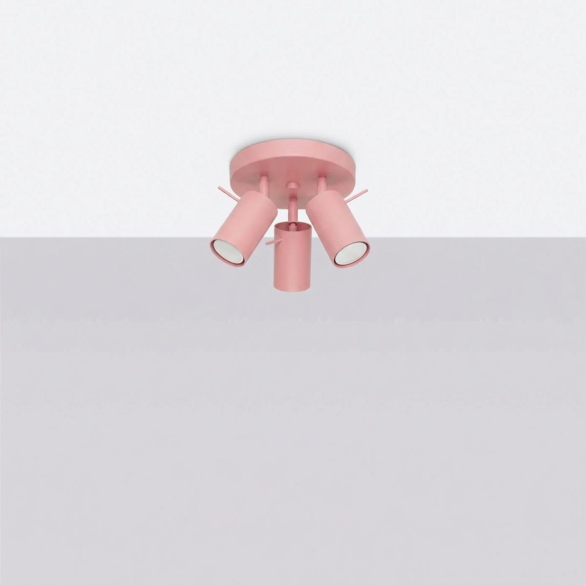 Sollux Plafón RING 3P rosa 