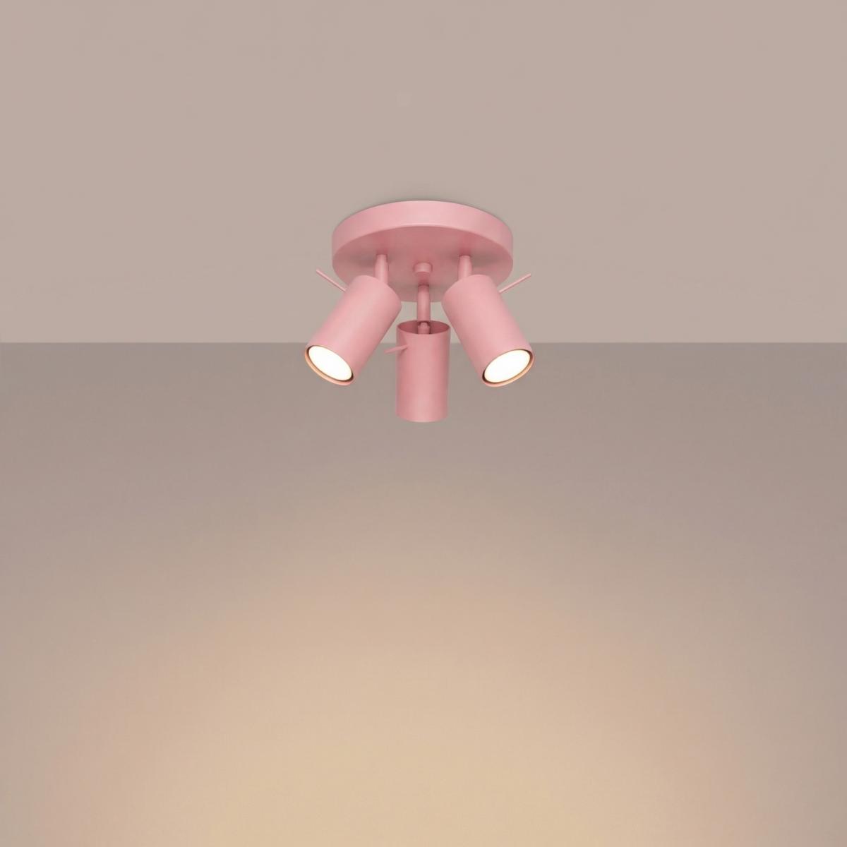 Sollux Plafón RING 3P rosa 