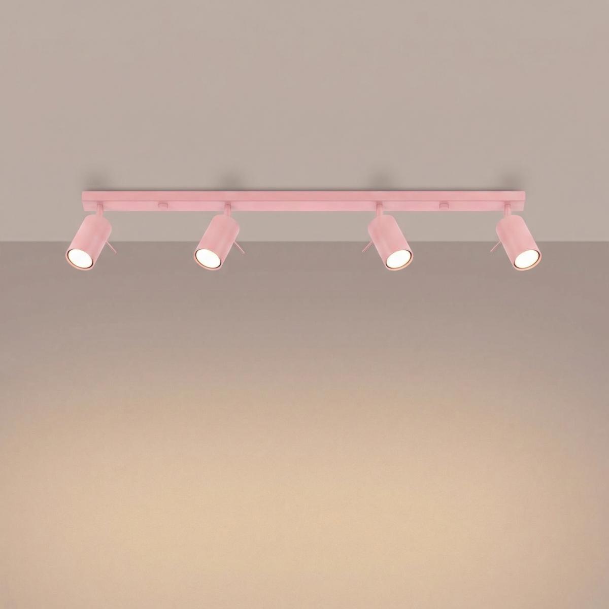 Sollux Plafón RING 4L rosa 
