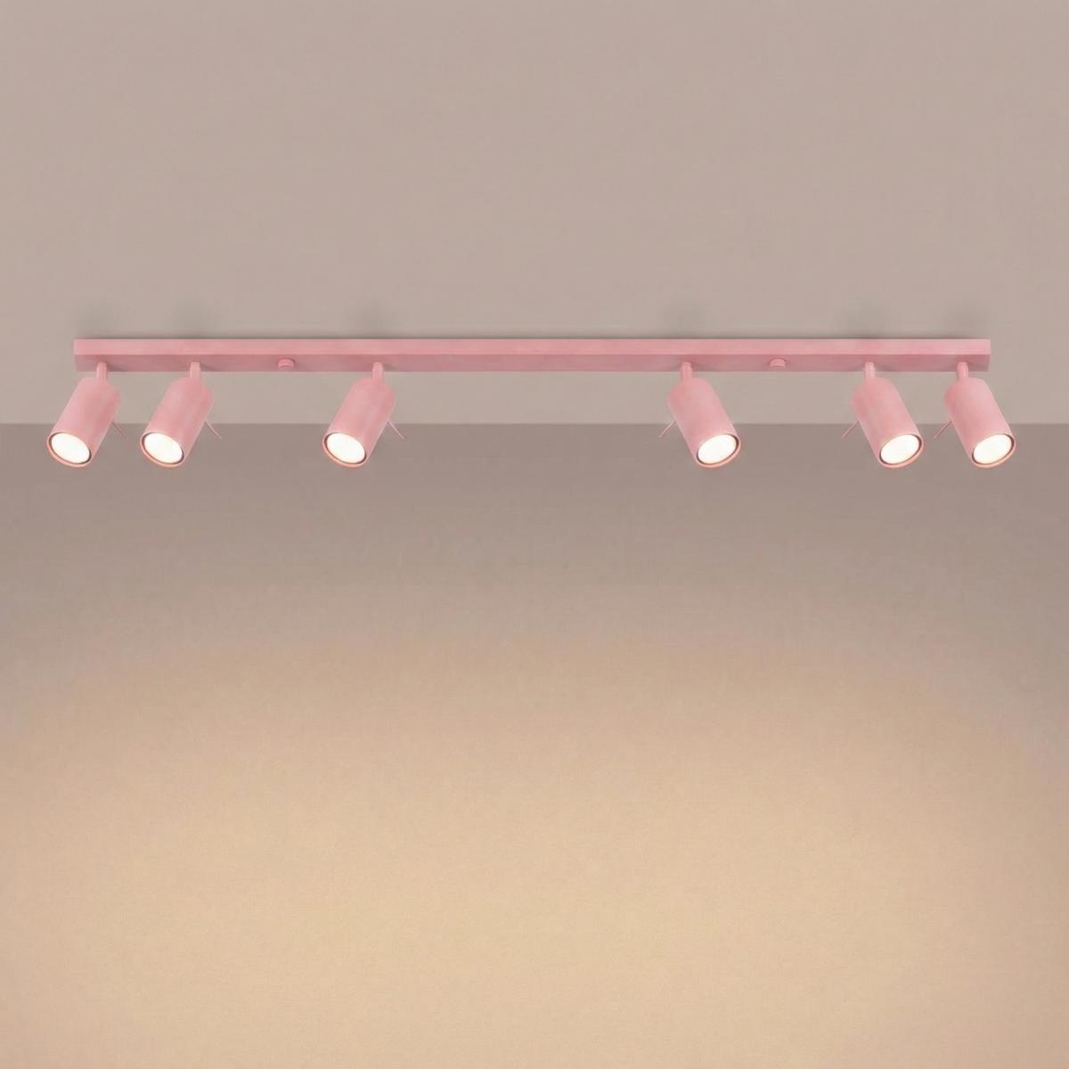 Sollux Plafón RING 6L rosa 