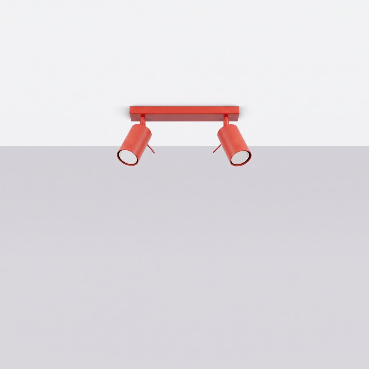Sollux Plafón RING 2 rojo 