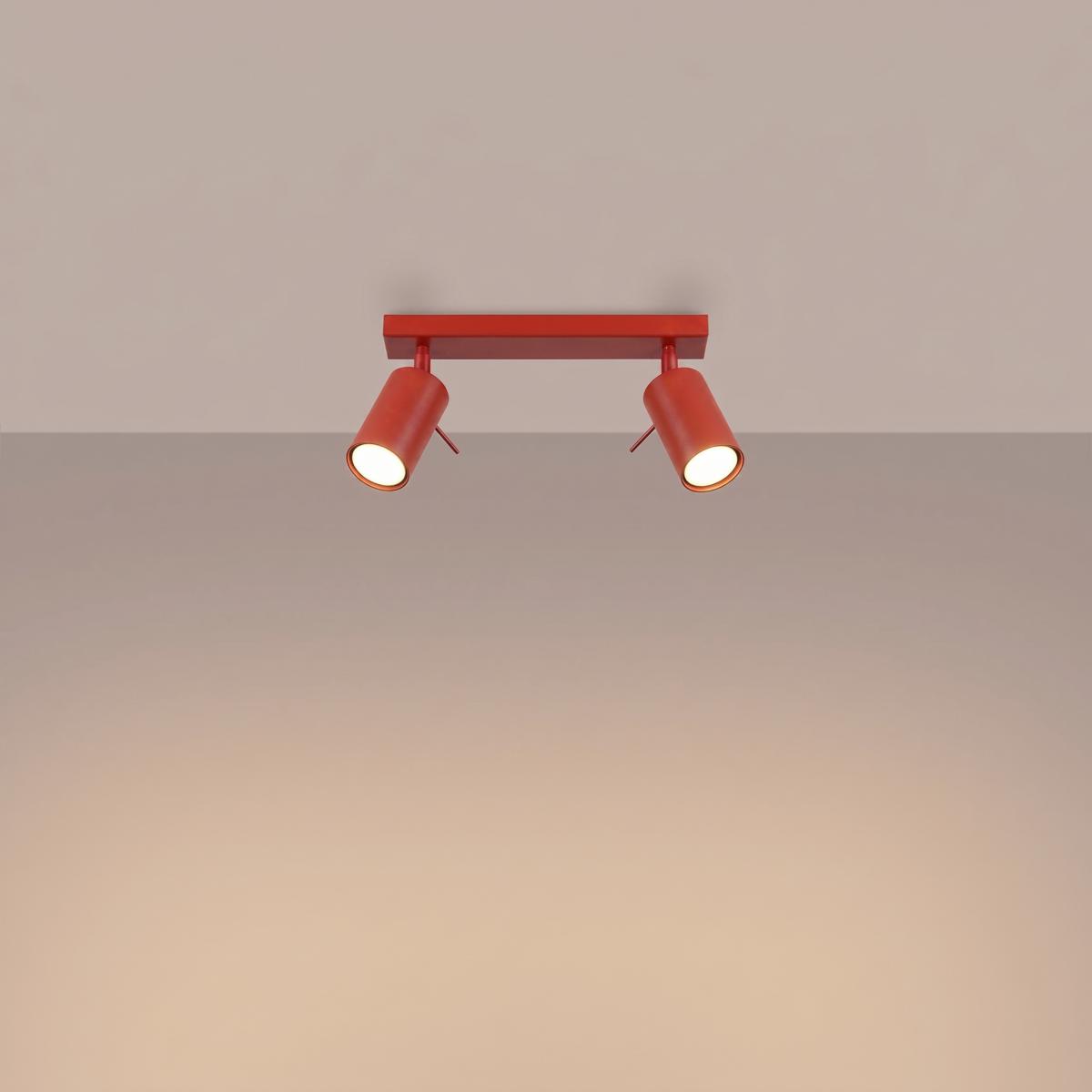 Sollux Plafón RING 2 rojo 