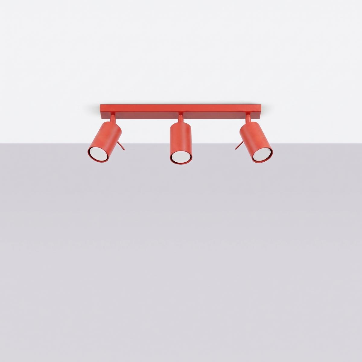 Sollux Plafón RING 3L rojo 