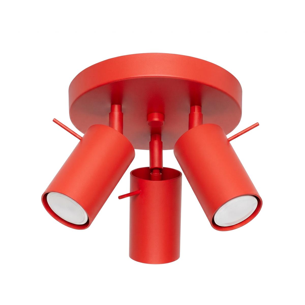 Sollux Plafón RING 3P rojo 