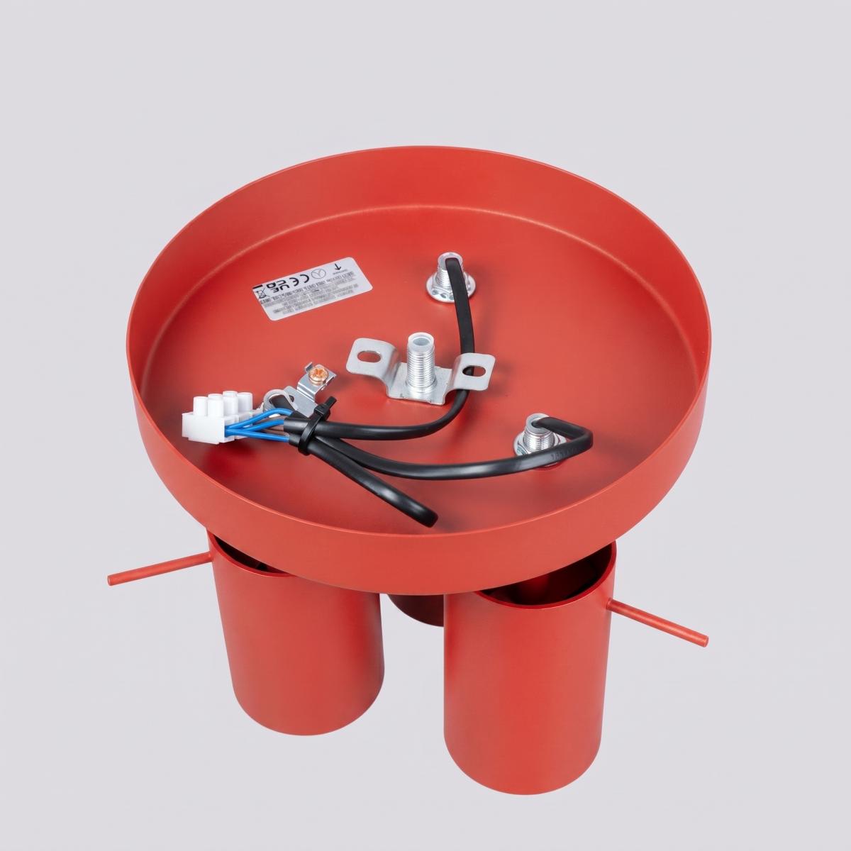 Sollux Plafón RING 3P rojo 