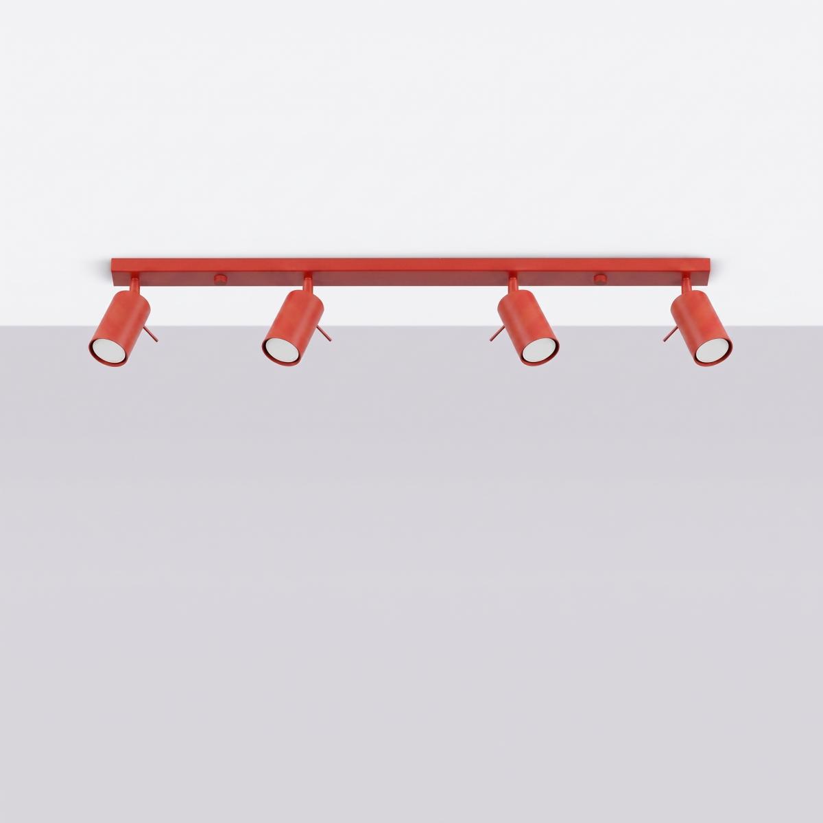 Sollux Plafón RING 4L rojo 