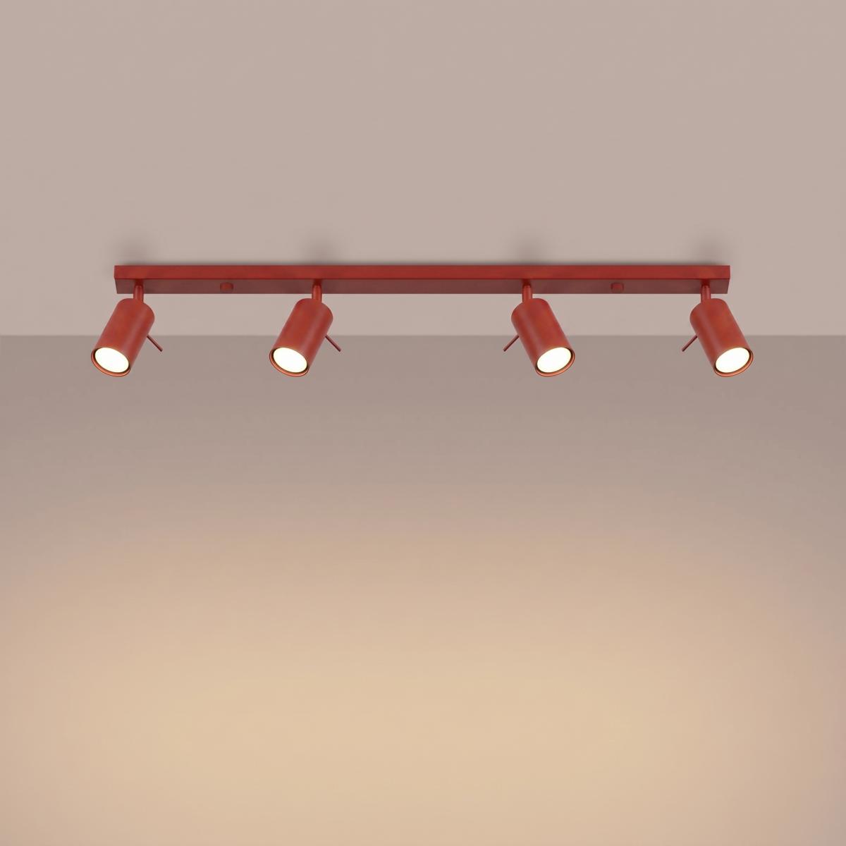 Sollux Plafón RING 4L rojo 