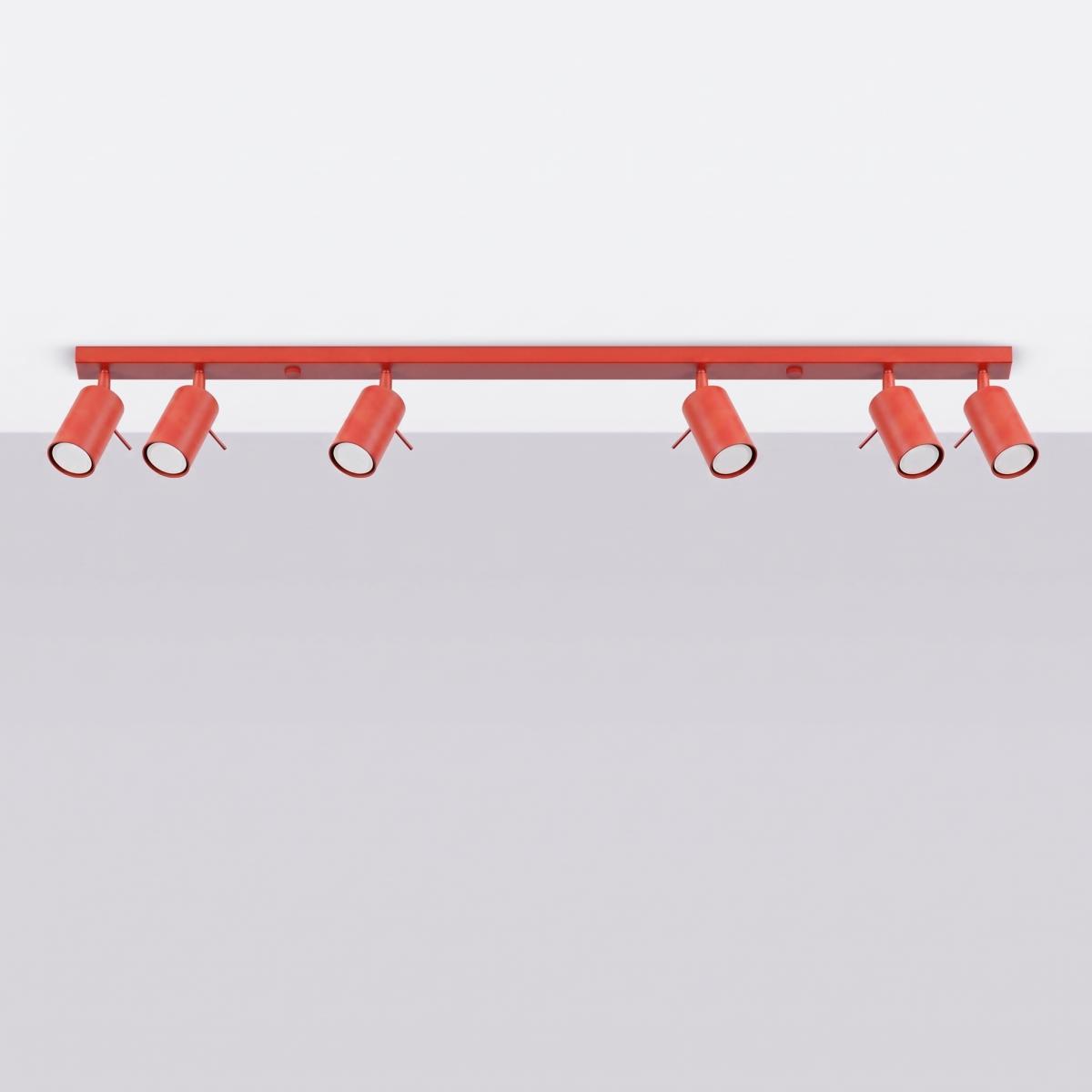 Sollux Plafón RING 6L rojo 