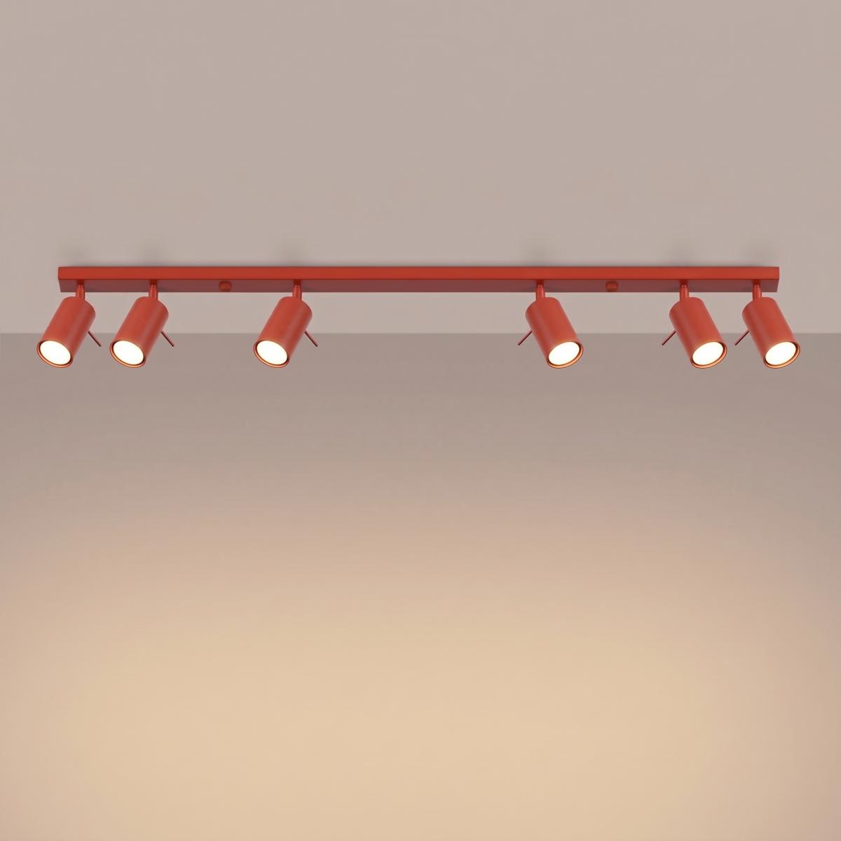Sollux Plafón RING 6L rojo 