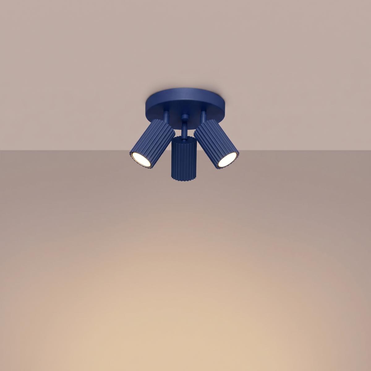 Sollux Plafón KARBON 3P ultramarino 