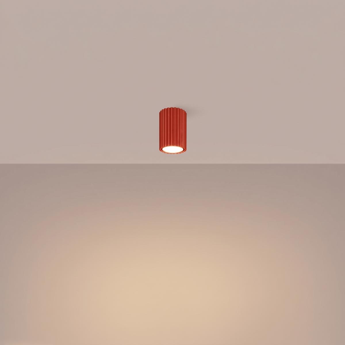 Sollux Plafón KARBON 10 rojo 