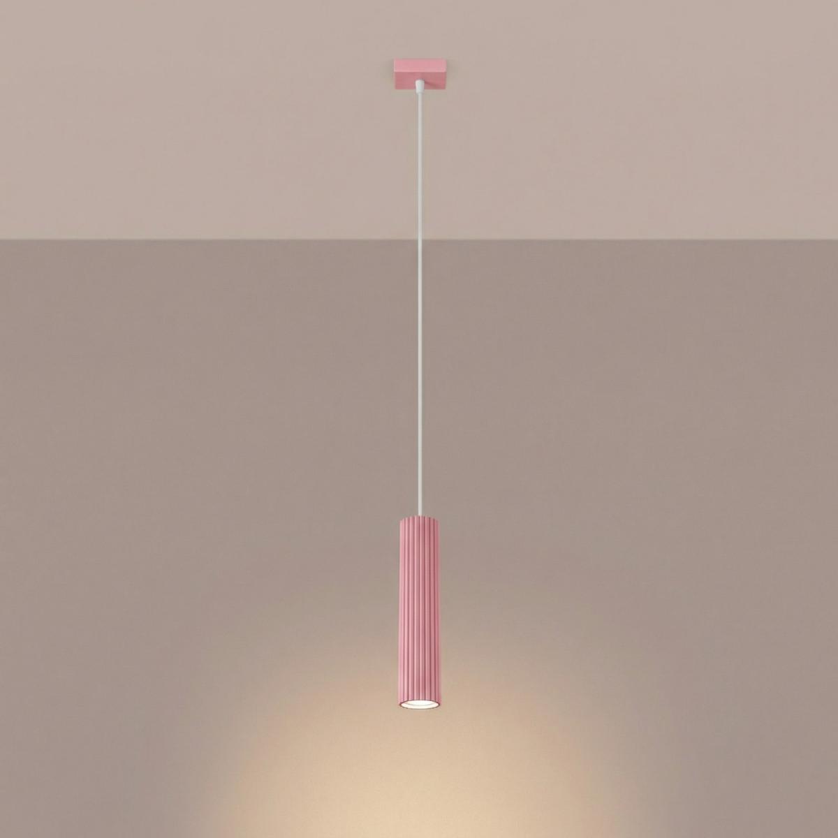 Sollux Lámpara colgante KARBON 1 rosa 