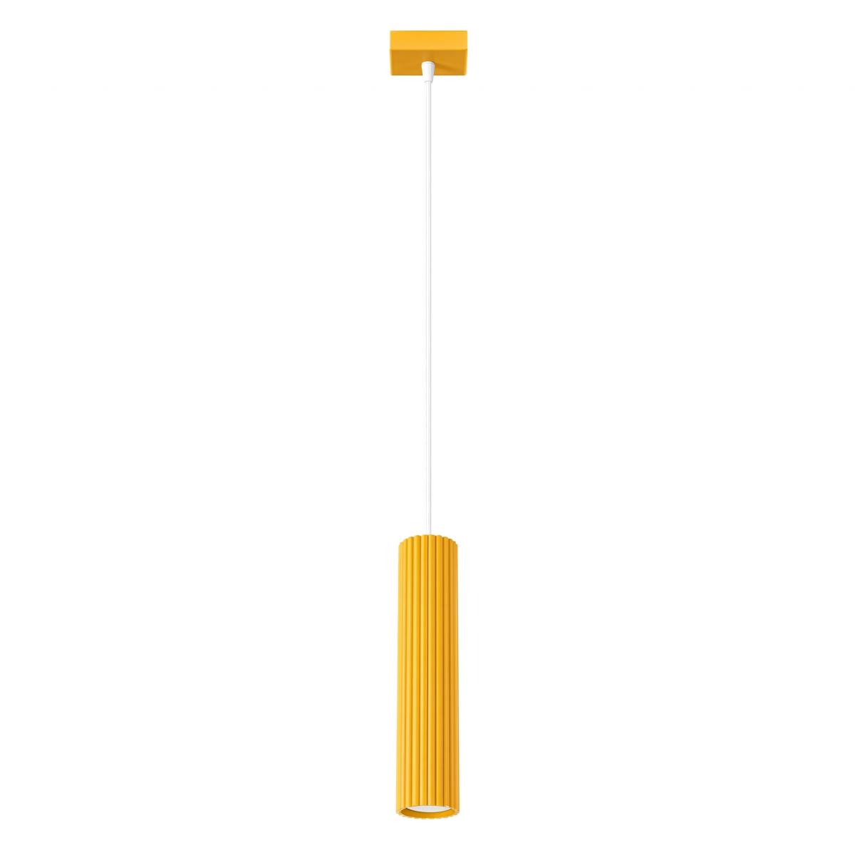 Sollux Lámpara colgante KARBON 1 amarillo 