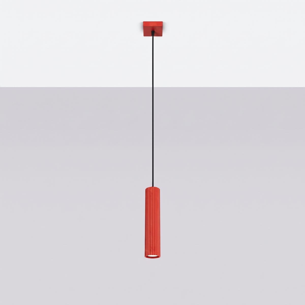 Sollux Lámpara colgante KARBON 1 rojo 