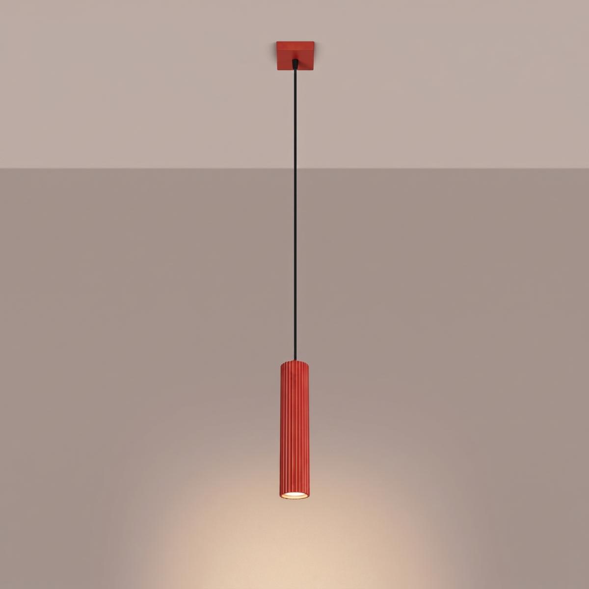 Sollux Lámpara colgante KARBON 1 rojo 